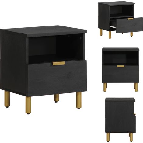 Table de chevet noir 40x33x46 cm bois d'ingénierie - Table De Chevet - Tables De Chevet - Table D'appoint - Table De Nuit (1/5)