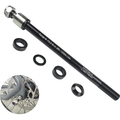 Axe enfichable pour remorque de vélo M12 160-178 mm, Adaptateur d'axe de vélo, Longueur de tige réglable, Compatible avec la plupart des attelages de remorque de vélo-avec écrou antidérapant (1/5)