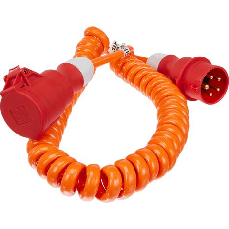 as - Schwabe 70419 CEE Cavo a spirale da cantiere, arancione, allungabile fino a 5 m