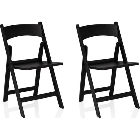 Gartenstuhl / Klappstuhl Travano 1 (2er Pack / 2 Stühle) Kunststoff schwarz hjh LIVING