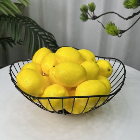 Réplicas artificiales de limones amarillos, accesorios decorativos – 12 unidades (1/5)