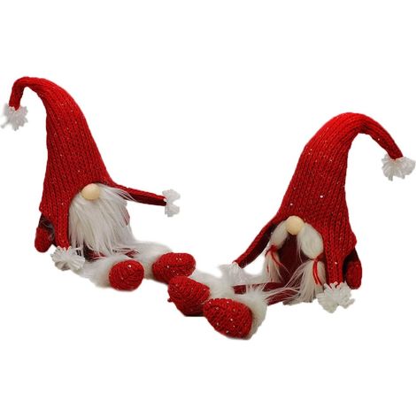 Gnomo babbo babba di natale lui lei rosso bianco decorazioni addobbi natalizi 40cm idea regalo set da 2 (1/5)