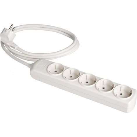Extender 5 Bipolarbuchsen 16A 250V weiß mit Verschluss SOLERA 8015