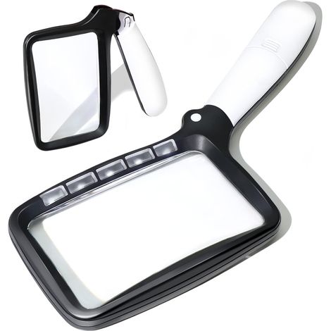 Loupe de lecture éclairée, loupe lumineuse 3X grand format avec 5 lampes LED portables (1/5)