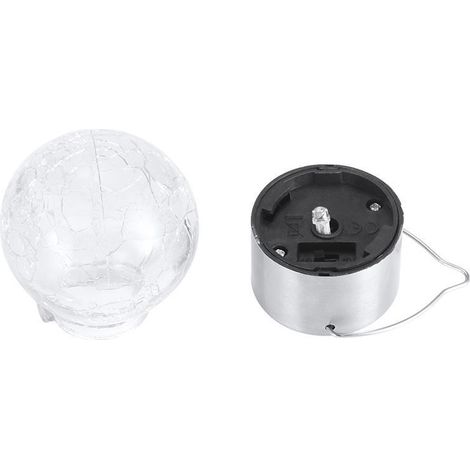 Lot de 1 lampe solaire d'extérieur - Lampe solaire en verre craquelé étanche pour jardin, cour, clôture, arbre (colorée)-AquaForge