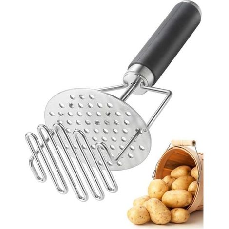 Stainless Steel Potato Masher, Kitchen Tool for Mashing Potatoes and Other Vegetables (1/4)