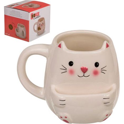 Tasse - AUS HEITEREM HIMMEL - Keks-Gespräch - Dolomitkeramik - 40 cl - Integrierter Keksständer