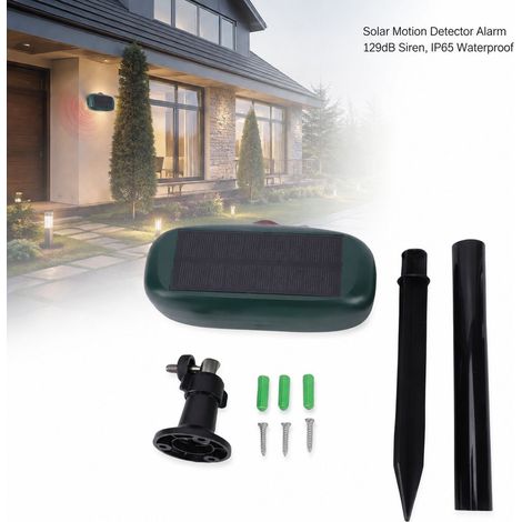 Toivize-Alarme Solaire - Détecteur Mouvement IP65 129dB - Lumière Clignotante pour Jardin, Ferme, Cour - Étanche, 4 Modes (1/4)