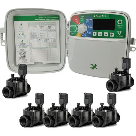 Programmatore di irrigazione per esterni Rain Bird ESP-TM2 a 6 zone 6 Elettrovalvole 100HV 24V 1''