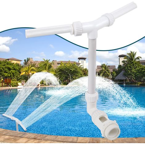 Fontaine à double jet pour piscine - Accessoires de refroidisseur de cascade hors-sol/enterré, buse de jet 2 en 1 réglable, aérateur de bassin haute pression, décoration extérieure jardin (1/5)
