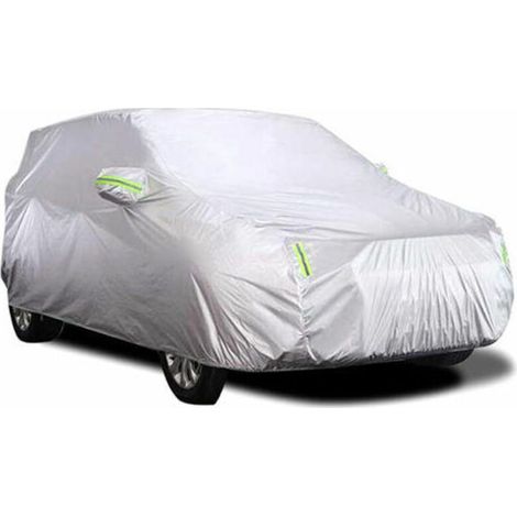 Funda para coche, protección solar, aislamiento térmico, protección UV, protección contra el polvo, resistente a los arañazos, ajuste universal para sedanes, talla M - Crezuo