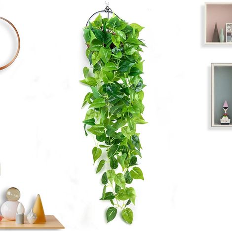 Plante Artificielle Tombante, 110 cm Fausse Plante Verte, Lierre Artificiel, Fausse Plante Tombante Suspendue, Plantes Artificielles pour Jardin, Panier Suspendu, Couloir, Décoration Murale (1/5)