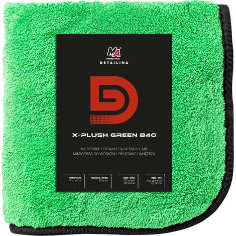 025535 MA detailing professionale - Microfibra extra morbida verde 840GSM PER cere e cura degli interni 40x40 (1/4)