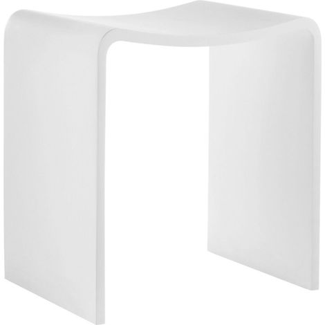 Lineabeta - Scagni Hocker abgerundet aus mattweißem Mattstein