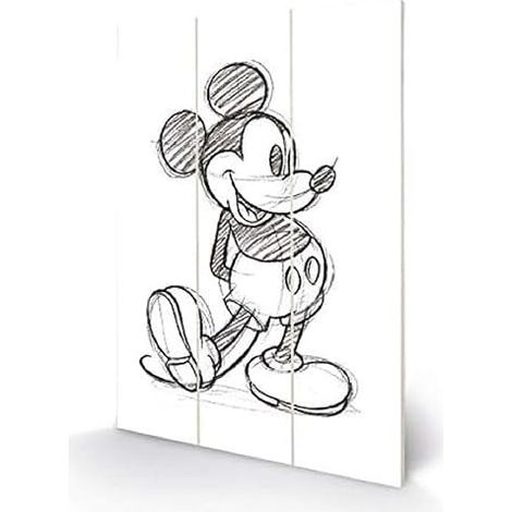 DISNEY MW11129P IMPRESSION SUR BOIS 20 X 29,5CM (MICKEY MOUSE), MULTICOLORE, 5 X 1, 2 CM