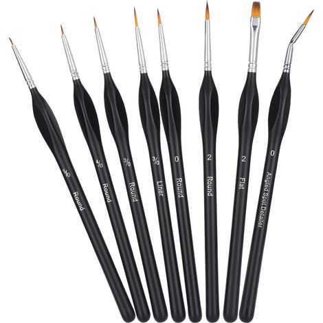 Ensemble de 8 pinceaux en nylon et laine pour aquarelle et acrylique, idéal pour les étudiants en art.