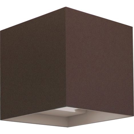 Applique murale LED carrée avec faisceau réglable mod. Marbella couleur corten (1/4)