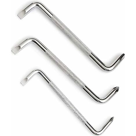 Lot de 3 Tournevis Décalés Magnétiques Embouts Phillips et Plats pour Vissage Précis (1/4)