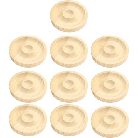 10 pièces plateau de présentation de bracelet de perles, plateau à bijoux en bois massif de forme ronde élégant et polyvalent, pour bijoux de bracelet jonc (9,5x9,5 cm) (1/5)