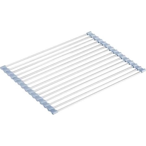 30x36cm Grille D'Evier égouttoir à vaisselle évier pliant sechoir pour Fruits légumes Assiette, gris (1/4)