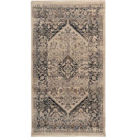 Tapis Tissé Ethnique à Poils Plats "Charu" Bleu 120 x 170 cm (1/5)