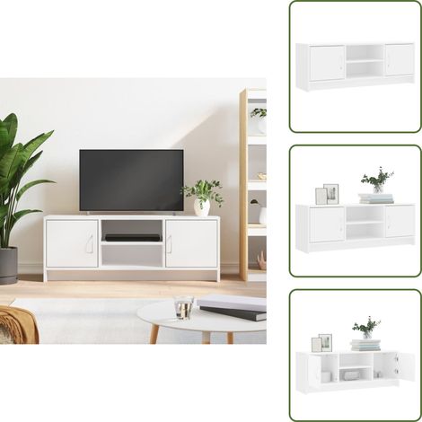 TV-Schrank Weiß 102x30x37,5 cm Holzwerkstoff - TV-Schrank - Holzwerkstoff Möbel - Weißer TV-Stand - Fernsehtisch - Medienregal