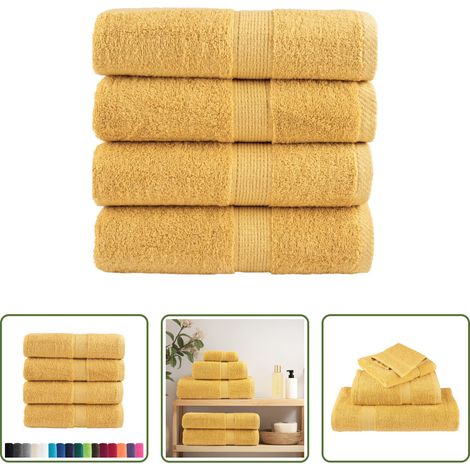 Badetuch - Premium Gästetücher SOLUND 4 Stk. Gold 30x50 cm 600 g/m² (1/5)