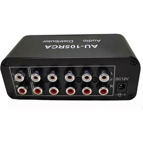 Sélecteur/répartiteur audio RCA avec commutateur 1 entrée/5 sorties et contrôle de volume pour Hi-F (1/5)