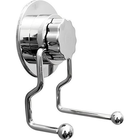 Juego de 2 piezas: Ganchos de doble succión,Accesorio para aspiradora,No requiere perforación,Ganchos para toallas y albornoces,Acero inoxidable (1/5)
