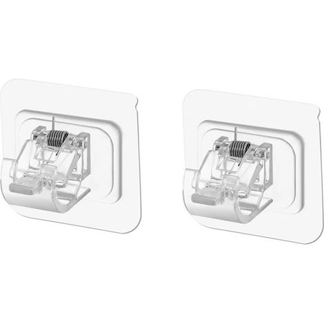 Lot de 2 supports de tringle à rideaux autocollants, transparents et robustes, en ABS, réglables, pour la fixation à la maison ou au bureau.