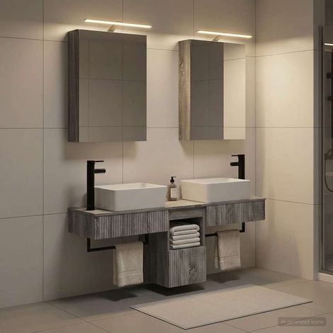 vidaXL Juego de Muebles de Baño 5 uds. Sonoma gris (1/5)