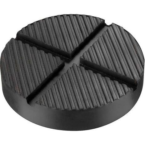 Almohadilla de goma para gato hidráulico, plataforma elevadora, bloque de gato redondo, almohadilla para cambio de neumáticos de gato de carretilla (1 pieza, negra) (1/4)
