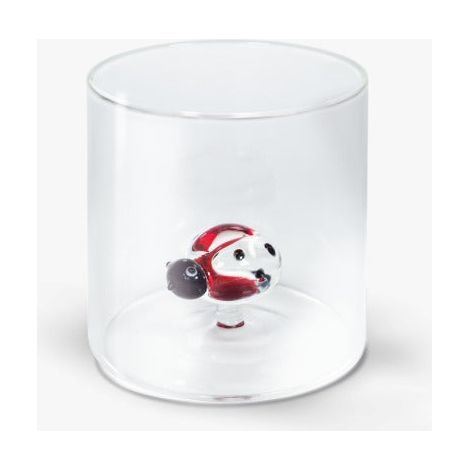 WD LifeStyle Bicchiere Vetro Borosilicato Cc 250 ml Decoro Coccinella (1/2)