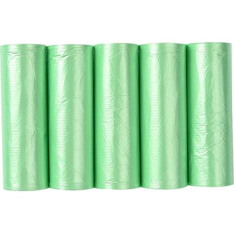 Pack of 100 tear-resistant organic waste bags for kitchens and food, compostable and biodegradable. (1/5)