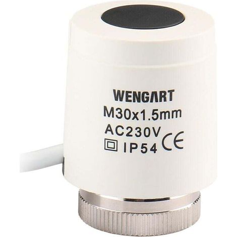 Fußbodenheizungsantrieb, normalerweise offen, 230 V Wechselstrom, M30 x 1,5 Gewinde, sichtbarer Ein-/Ausschalter