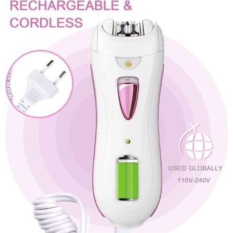 Wiederaufladbarer, kabelloser elektrischer Epilierer für Gesicht und Bikinizone mit Licht und Aufbewahrungstasche, Geschenkidee (1/5)
