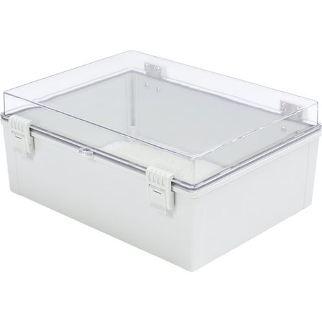 Boîte de jonction électrique 400x300x170mm IP66 étanche, couvercle transparent, boîtier électrique (1/5)