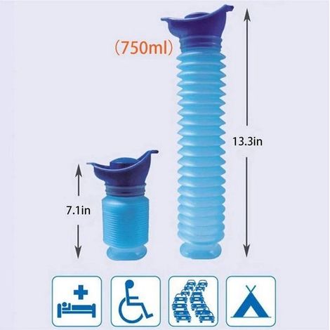 Urinal de voyage compact pliable - 750 ml - bleu (1/5)
