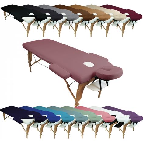 Kit complet de housses pour table de massage - Éponge - Vieux rose - Vivezen