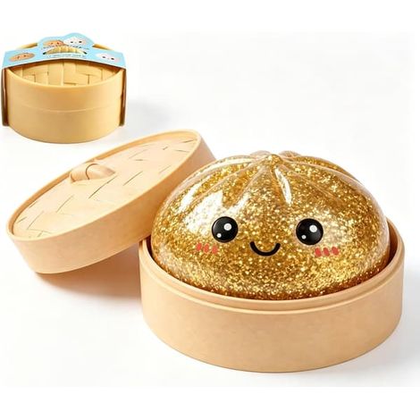 Boulettes anti-stress à paillettes dorées avec cuiseur vapeur, balle anti-stress douce à rebond lent pour soulager l'anxiété et stimuler les sens, paillettes (1/5)