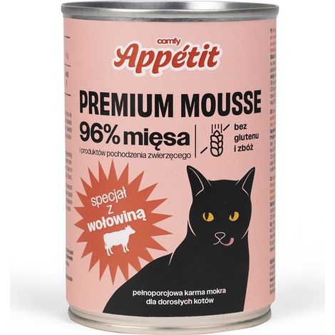 Comfy Appetit Premium Pâtée en Mousse pour Chat Adulte Bœuf 400g (1/2)