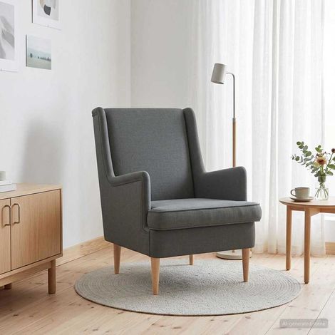 vidaXL Armchair Dark Grey Fabric