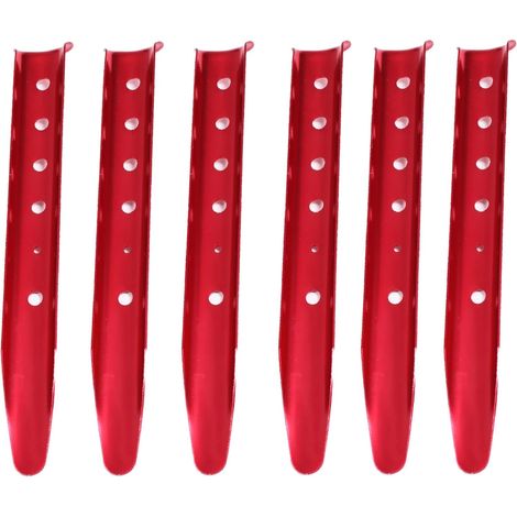 Sardines Camping 31 cm Piquets de Tente en Alliage d'Aluminium Piquet de Sable Fixation 6 Pièces pour Randonnée Auvent Bâche (Rouge) (1/2)