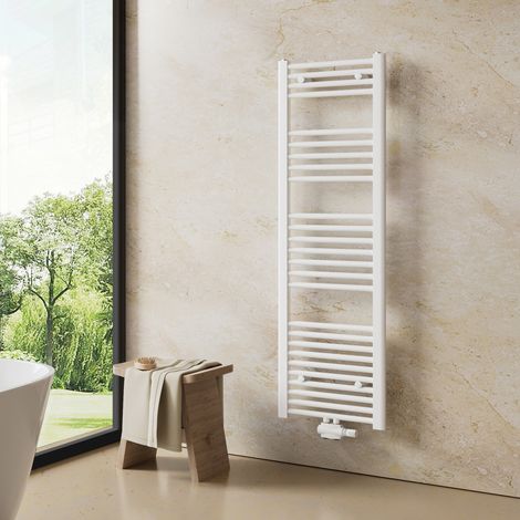 Heilmetz Sèche-serviette eau chaude 140x40cm 476W Radiateur Anthracite Sèche-Serviettes Raccordement Central (1/5)