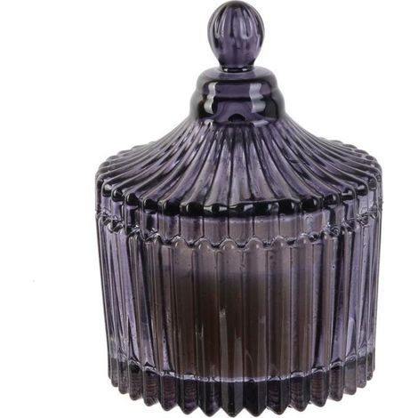 BOUGIE PARFUMÉE en verre de bohème, gris Musc (1/4)