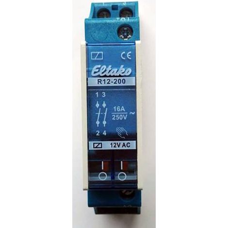 Eltako R12-200-12V Relais de commutation Tension nominale: 12 V Courant de commutation (max.): 8 A 2