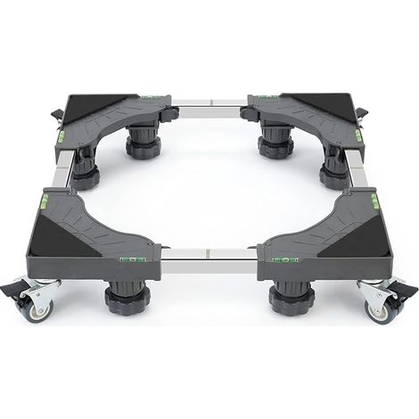 Washing Machine Stand with 4 Lockable Wheels with 8 Padded Feet, Load 300 kg Washing Machine Base, Adjustable Width 40-62 cm, Height 11-12.5 cm (1/5)