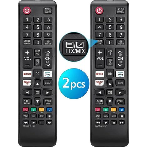 Télécommande universelle 2 pièces pour TV Samsung Smart BN59-01315B, remplacement compatible avec Netflix, Prime Video, Rakuten TV (1/5)