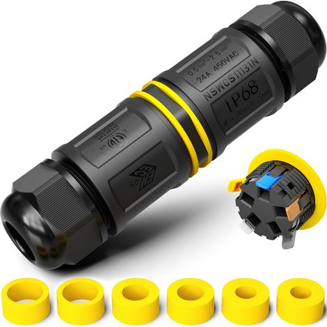 Connecteurs de Câbles Étanches IP68 - Boîte de jonction 5 Fils - Raccord extérieur étanche pour jardin - Dérivation de câble Ø4-14mm - Boîtier électrique extérieur étanche et sécurisé (1/5)