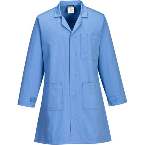 Bata ESD Antiestática - Comodidad y Seguridad en tu Trabajo - Azul Hamilton - Talla M